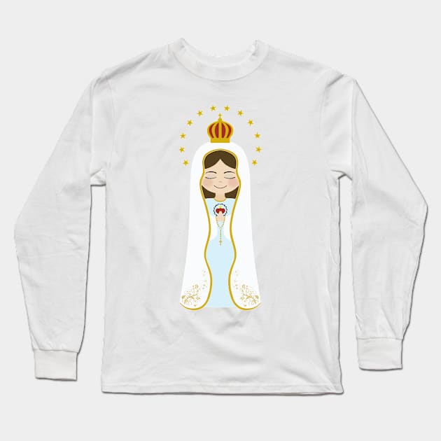 Our Lady of Fatima Long Sleeve T-Shirt by alinerope